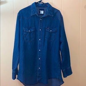 Wrangler Denim Work Shirt XL Long sleeve